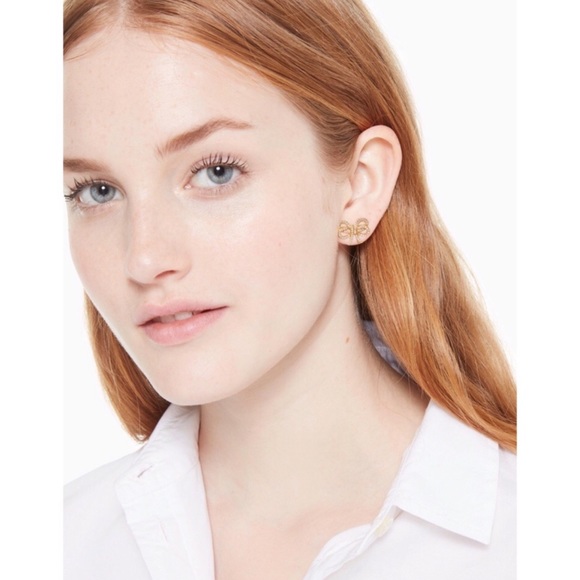 Kate Spade Gold Bow Meets Girl Earrings - Picture 2 of 5
